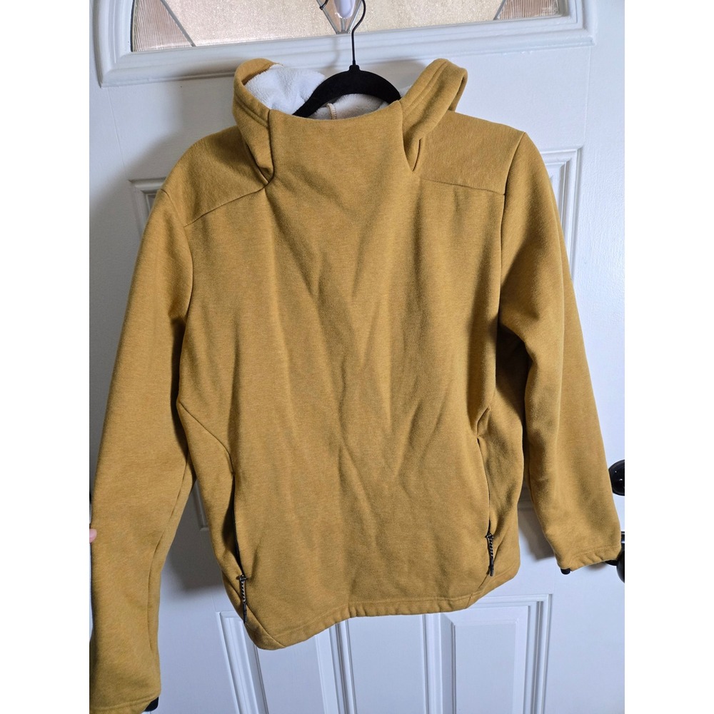 FLX Active Outdoor Men's Medium Mustard Yellow Sherpa Lined Hoodie Zip Pocket